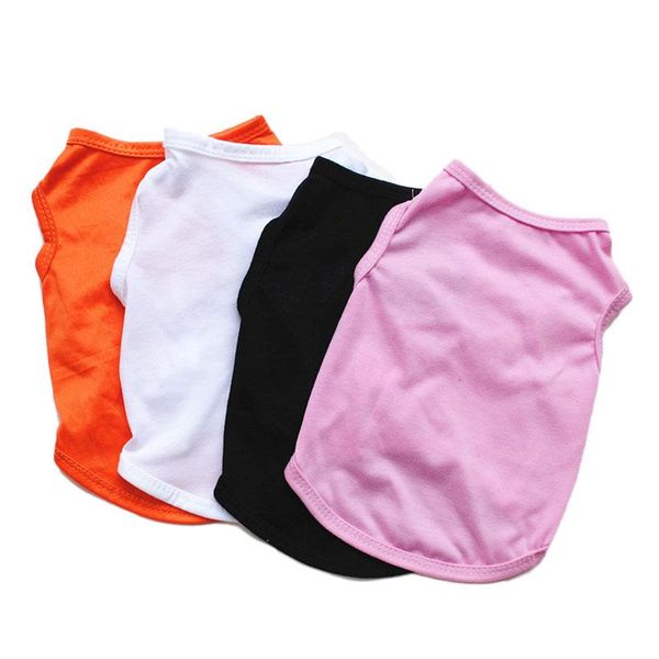 

cat costumes pet clothes for cats dogs classic pure color small dog vest t shirt summer thin puppy clothing black white orange