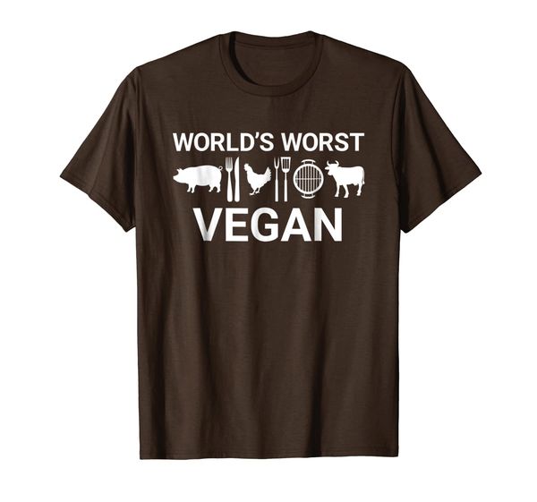 

world's worst vegan funny bbq t-shirt for grill masters, White;black