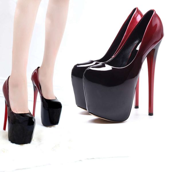 

super high heel 19cm hentiangao nightcb women's sho oversized 34-50, Black