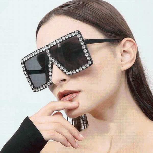 

sunglasses inlay crystal women 2021 luxulry eyeglasses frames oversize feminino fashion goggles travel sport, White;black
