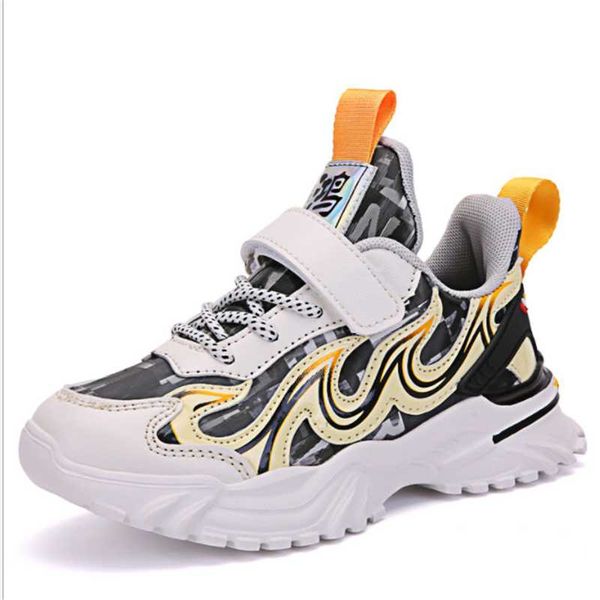 

athletic & outdoor autumn winter children's shoes cartoon graffiti boys fashion leather running sneakers comfortable flat casual sh, Black