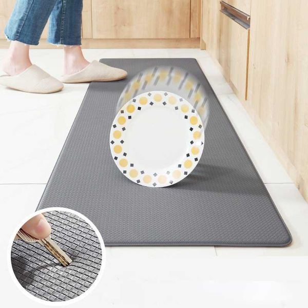 

carpets floor mat modern european pu leather oil-proof kitchen mats household long environmental waterproof anti-skid