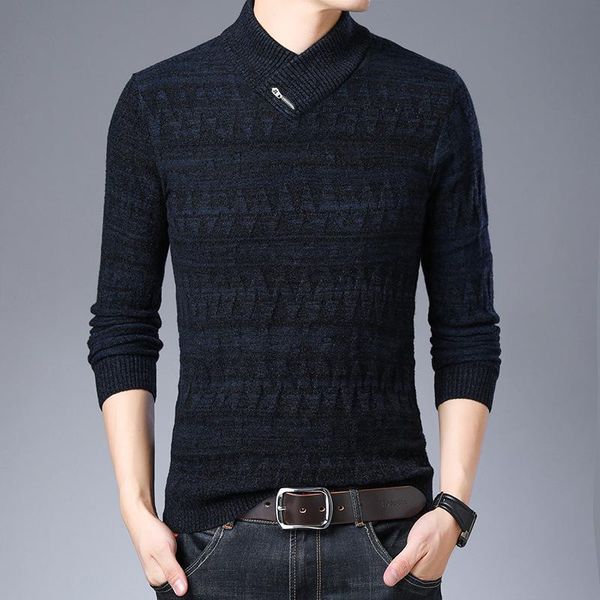 

men's sweaters autumn and winter half turtleneck sweater for commuting with long sleeve versatile soft comfortable, White;black