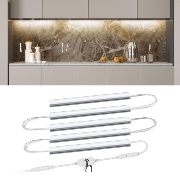 

smart led kitchen light stepless dimmable bar lights tube 30/40/50cm night lamp cabinet wardrobe bed room touch sensor lighting