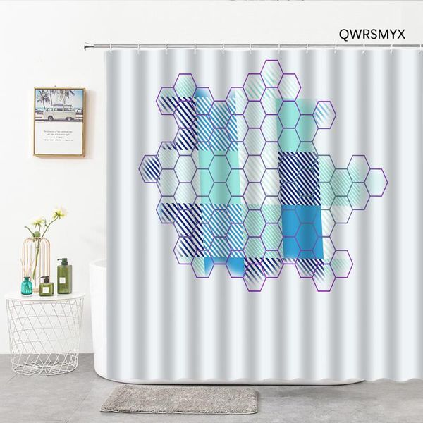 

shower curtains geometric modern simplicity hooks white bathroom curtain home decor cloth bathtub accessories products