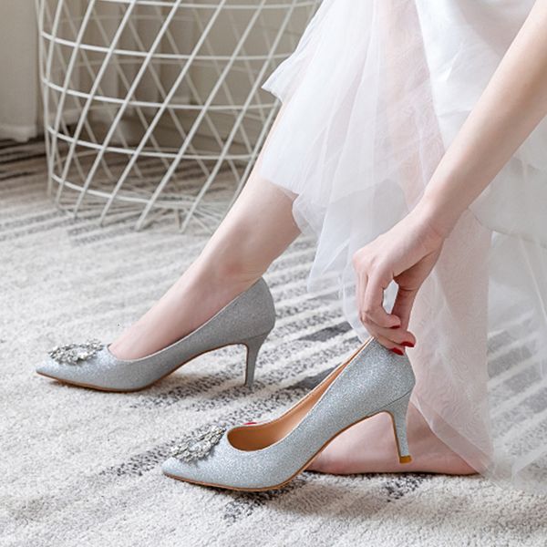 

size33-42 fashion to toe high ladies silver wedding party heels six inches/eight inches strass shoes u7by, Black
