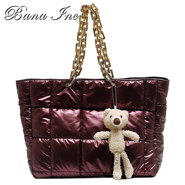 

shoulder bags women bag brand thick chain tote for 2021 leather big ladies large capacity shopper purse luxury handbag