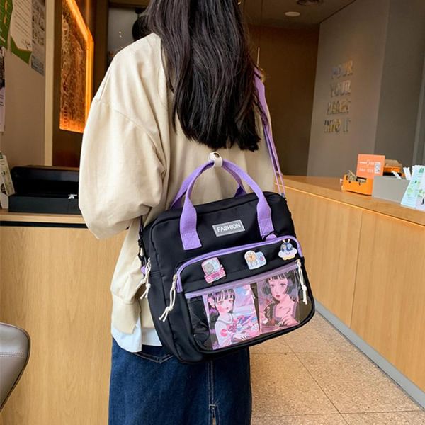 

backpack japanese waterproof nylon couple crossbody bag laptrend men women children college school one shoulder