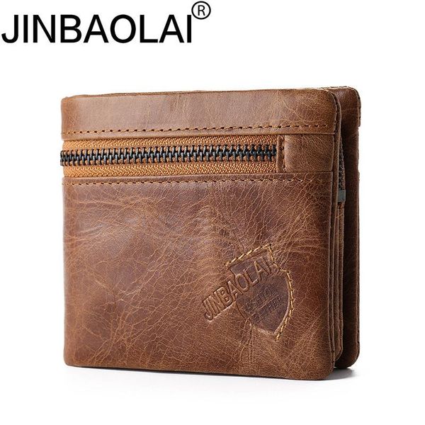 

wallets genuine leather men front zipper design short vintage men's purse with card holder coin carteira, Red;black
