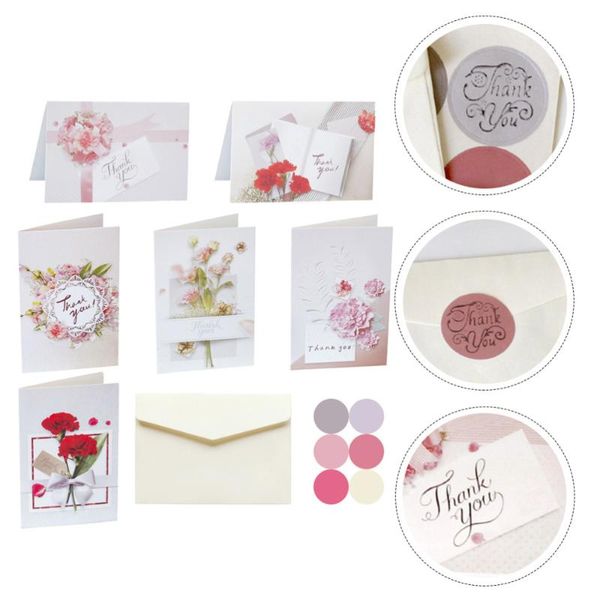 

4 packs floral pattern blessing cards greeting cards creative invitation