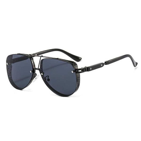 

sunglasses classic gothic steampunk style round men women brand designer retro metal frame colorful lens sun glasses, White;black