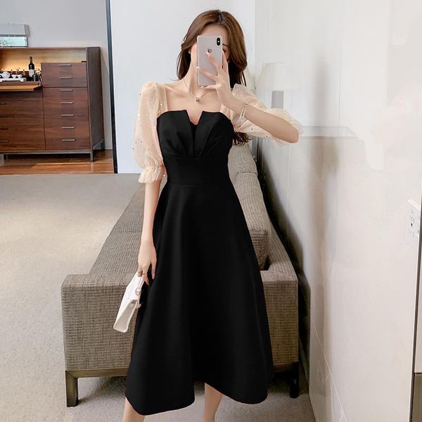 

casual dresses guuzyuviz red vestidos elegantes lace patchwork woman party night vetement femme, Black;gray