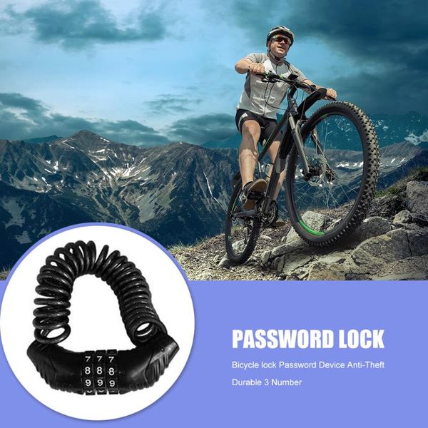 

bike locks mtb steel wire lock safety cycling bicycle equipment anti-theft ring 3-digit password