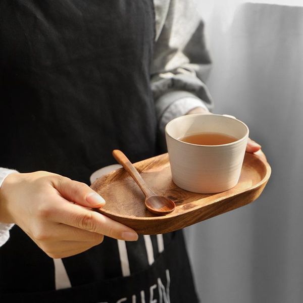 

dishes & plates small oval wood serving tray cute dessert fruit plate tea and coffee cup storage tableware trinket dish