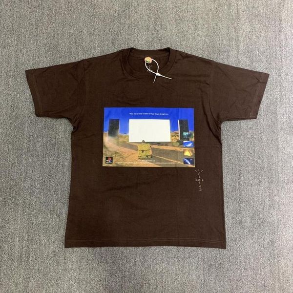 

men's t-shirts t 21ss shirt men women 100% cotton cactus jack tees streetwear harajuku hip hop travis scot-shirts, White;black