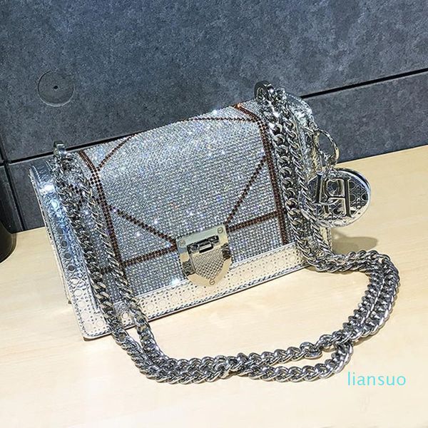 

2021 luxury designer diamond crossbody bag fashion leather shoulder messenger clutches bags casual chain luxurys handbags women
