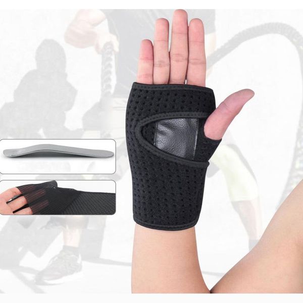 

wrist support 2pcs sports wristband carpal tunnel brace wrapping black steel protectors glove sprain arthritis band belt, Black;red