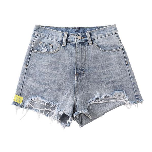 

women's shorts summer korean high waist denim ladies casual all-match wide leg vintage jeans loose, White;black