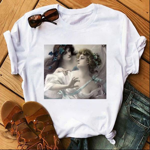 

new loves messengers women t shirt shirts harajuku 90s aesthetic short sleeves female clothes casual femme girls, White