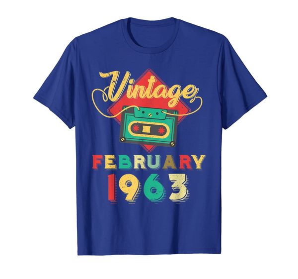 

vintage february 1963 retro classic music birthday t-shirt, White;black