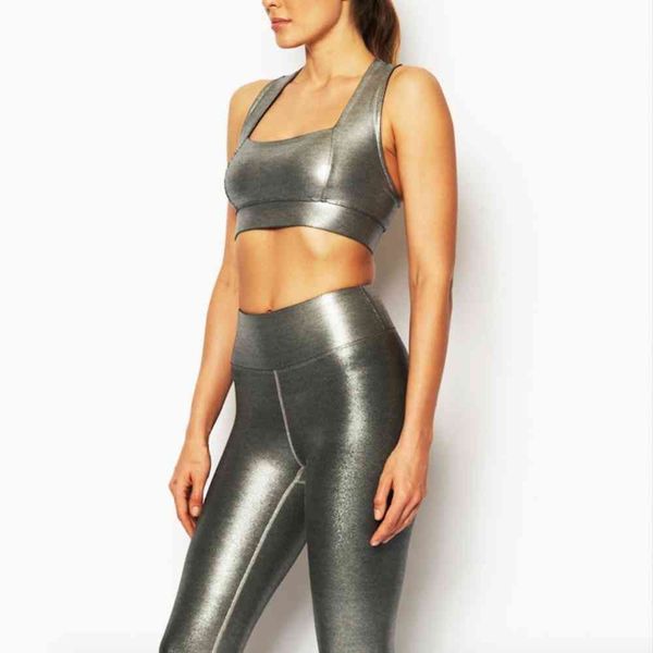 

women's tracksuits 2 piece set women gym clothing fitness sport suit female clothes high waist seamless leggings bra crop yoga qtc8, Gray