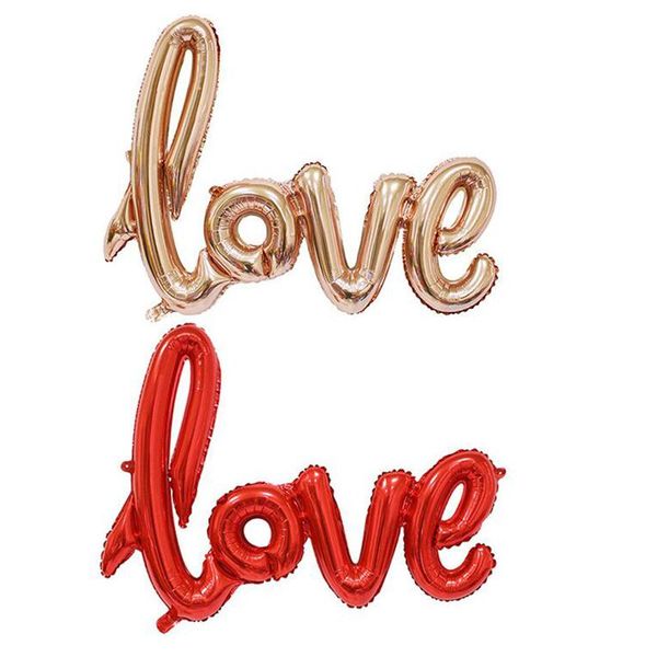 

party decoration foil balloons love 3 colors anniversaire dec wedding ballon romantic valentine's day letter balls supplies