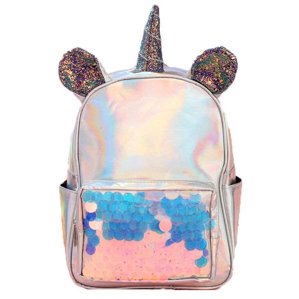 

2021 new meninas unicrnio lantejoulas mochila novo estilo para kinder jardim berrio escola primria estudante aniversrio bonito presente gguf