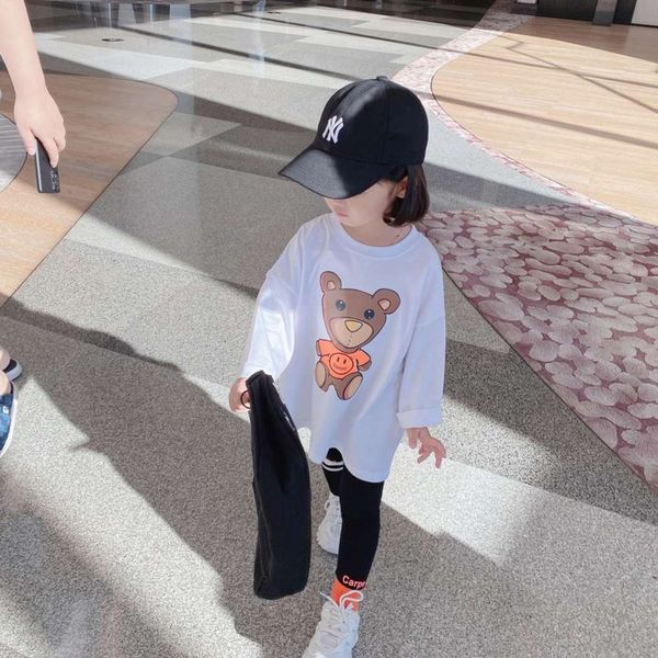 

duo orange girls' 2021 spring new children's cartoon t-shirt, Blue