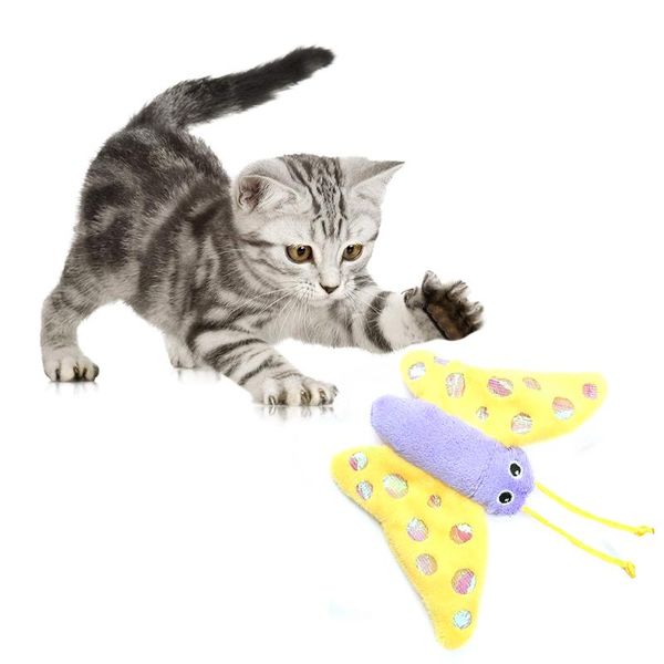 

cat toys teeth grinding catnip funny interactive plush toy pet kitten chewing vocal butterfly bite mint for cats
