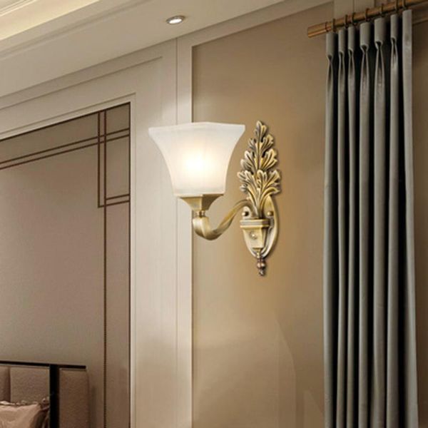 

wall lamp all copper bedroom simple living room study led bedside mirror front