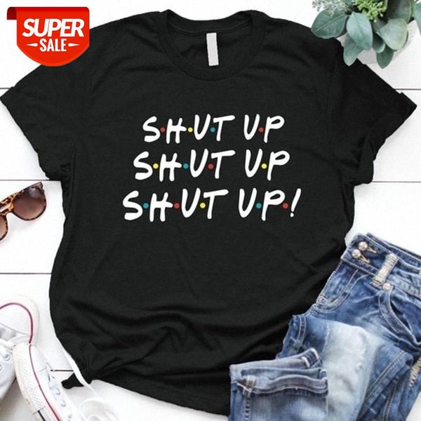 

sunfiz YF Womens Friends TV Show Graphic T Shirt Hipster SHUT UP Short Sleeve Women Friends Forever T-Shirt #uW3t, White