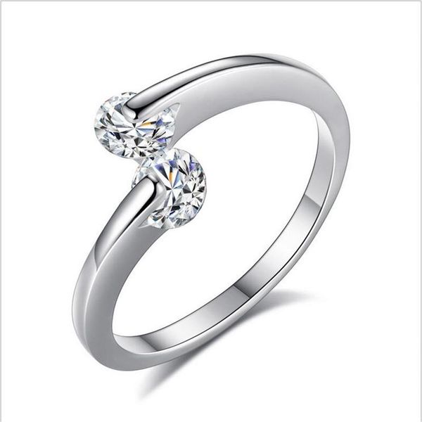 

wedding rings arrival geometric crystal for women bands engagement adjustable fashion jewelry bague wholesale gifts, Slivery;golden