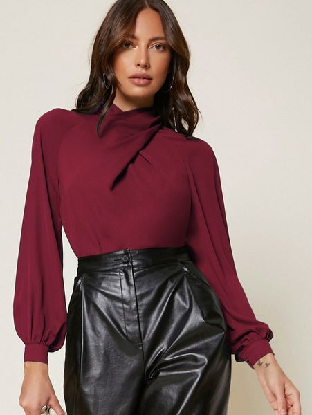 

cross wrap front bishop sleeve s4uf#, White