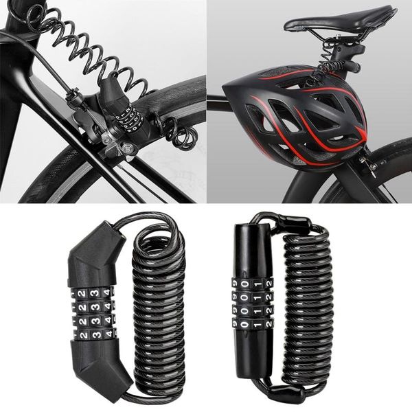 

bike locks 4-digit motorcycle helmet lock combination with cable for motorbike scooter street bike, secures
