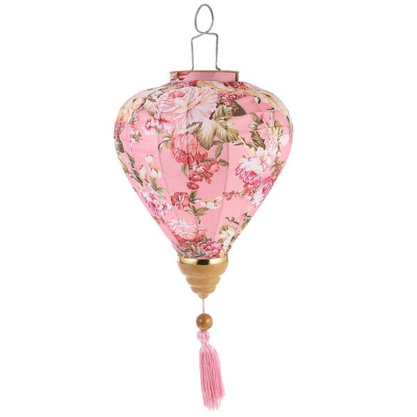 

portable lanterns floral pattern lantern vietnam mid-autumn silk for outdoor