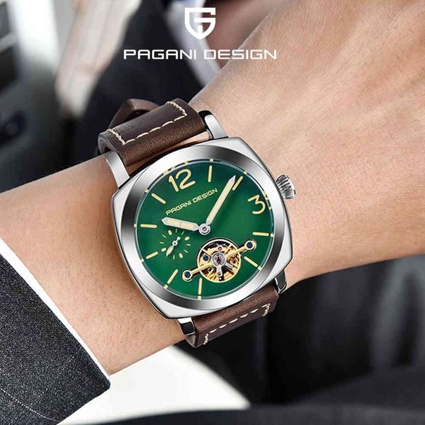 

2021 new pagani design brand luxury clock men automatic mechanical rustless steel waterproof reloj hombre, Slivery;brown