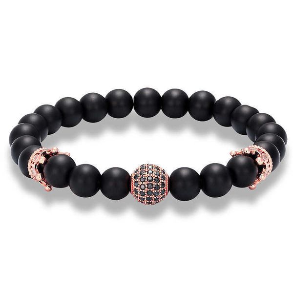 

75%off selling micro inlaid black diamond 10mm zircon natural agate bracelet a1, Golden;silver