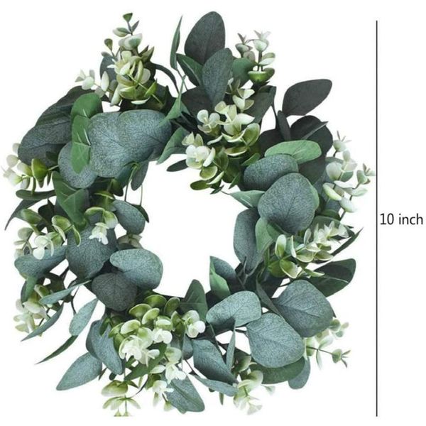 

1 piece artificial eucalyptus leaf wreath home decoration accessories diy living room door decoration wedding holiday jllicv