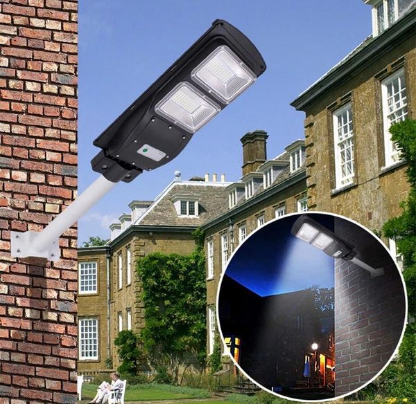 All-in-One-Solarlampen, LED-Straßenlaterne, 30 W/60 W/90 W, PIR-Bewegungssensor, Timing-Lampe + Fernbedienung für Plaza Garden