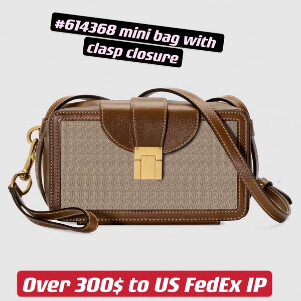 

mini bag with clasp closure square flap 614368 women petite trunk shape lovely vintage crossbody