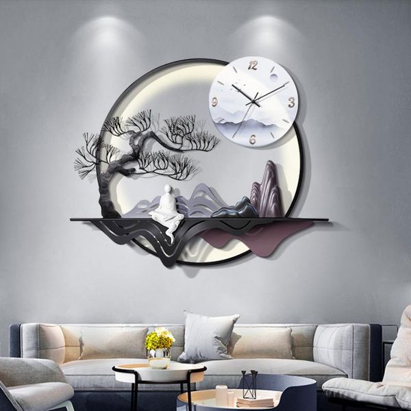

wall clocks chinese mounted clock light watch household creative fashion american