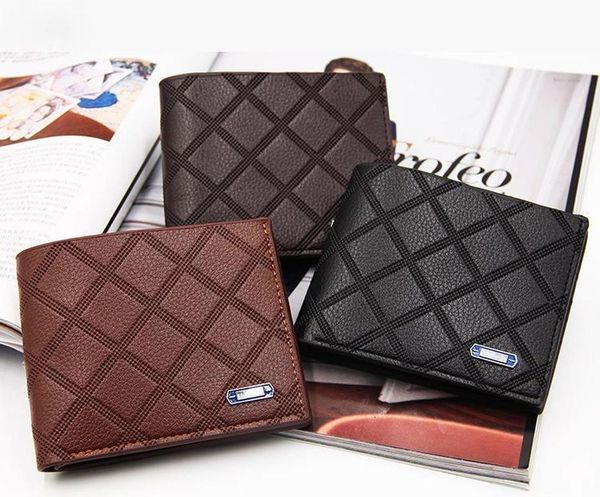 

men's short wallet fashion leisure purses change wallet pu purse, Red;black