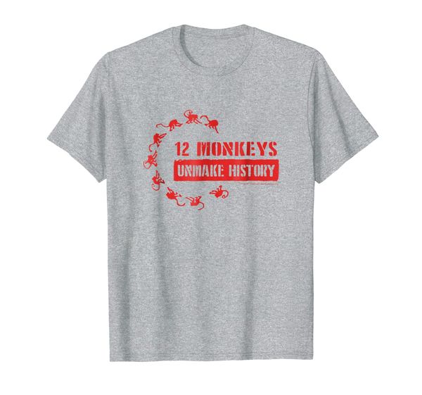 

12 monkeys unmake history comfortable t-shirt - official tee, White;black