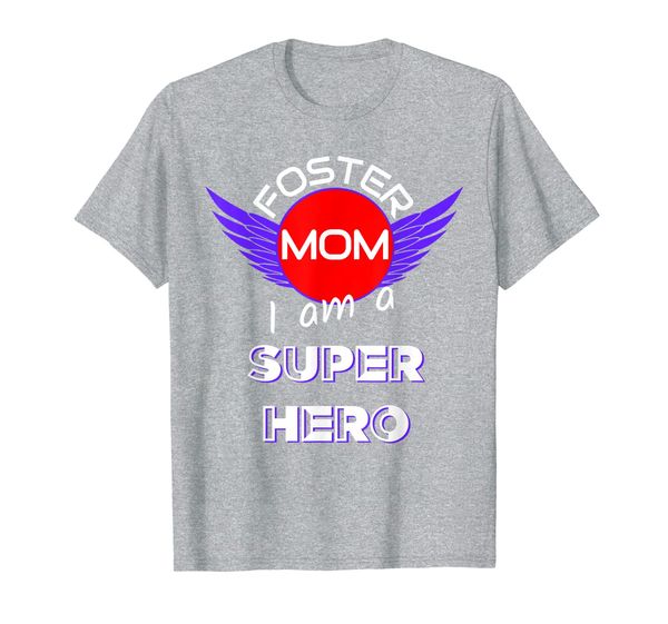 

foster mom super hero superpower parenting gift t-shirt, White;black