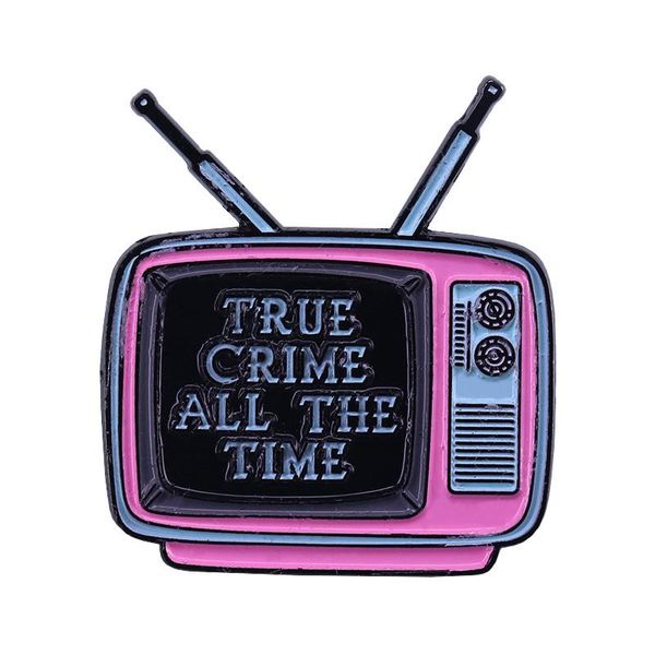 

pins, brooches ssdgm mfm retro tv true crime all the time brooch pins enamel metal badge lapel pin jackets fashion jewelry accessories, Gray