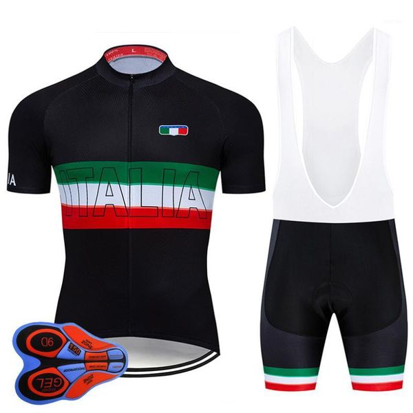 

racing sets 2021 pro team italia cycling 9d set jersey bike wear ropa ciclismo mens summer quick dry bicycle clothes short maillot culotte1, Black;blue