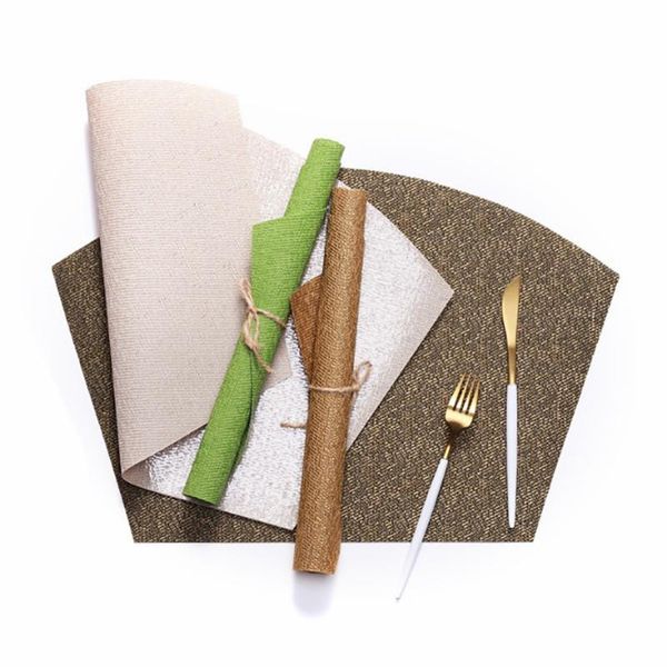 

mats & pads 4pcs/lot placemat pvc non-slip home dining pad insulation mat knitting waterproof dish bowl table