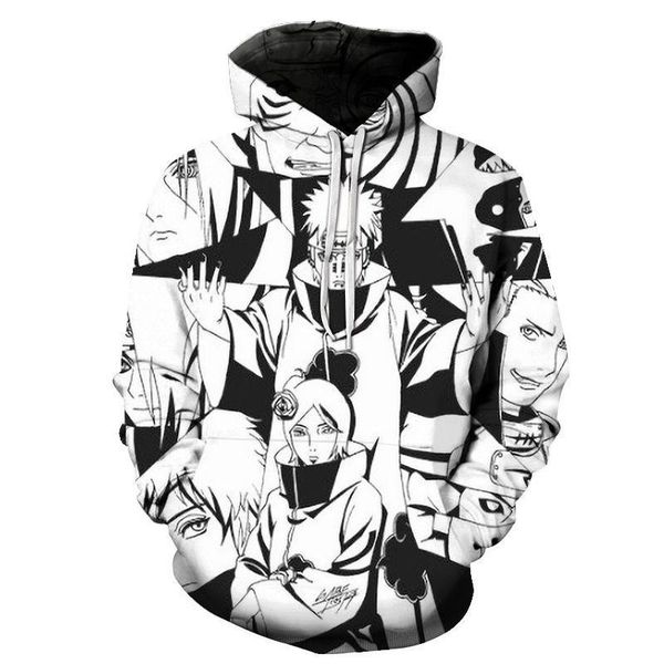 

men's hoodies & sweatshirts 2021 animation 3d hoodie printing pullover hip hop children's long sleeve japanese street pants, Black
