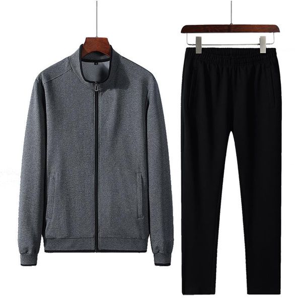 

men's tracksuits boutique middle aged spring and autumn sportswear cardigan, Gray