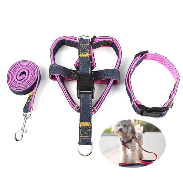 

dog collars & leashes pet lead harness traction rope for small large denim leadscollar product